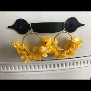 Gold and yellow floral earrings